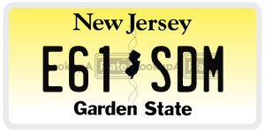 E61SDM  license plate in NJ