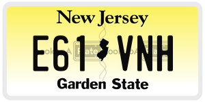 E61VNH license plate in New Jersey