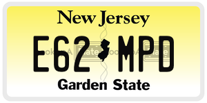 E62MPD license plate in New Jersey