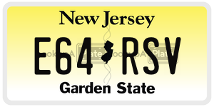 E64RSV  license plate in NJ