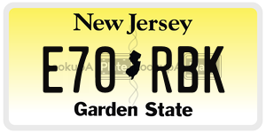 E70RBK license plate in New Jersey