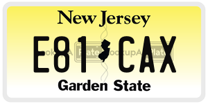 E81CAX license plate in New Jersey