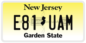 E81UAM  license plate in NJ