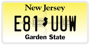 E81UUW license plate in New Jersey