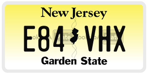 E84VHX license plate in New Jersey