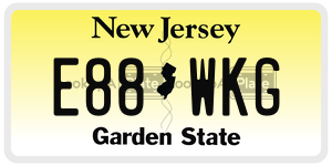 E88WKG  license plate in NJ