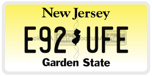 E92UFE license plate in New Jersey