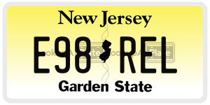 E98REL  license plate in NJ