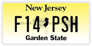 F14PSH license plate in New Jersey