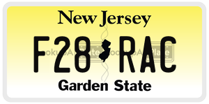 F28RAC license plate in New Jersey