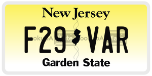 F29VAR  license plate in NJ