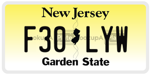 F30LYW  license plate in NJ