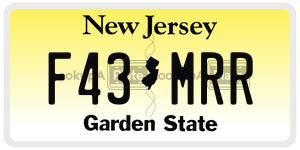 F43MRR  license plate in NJ