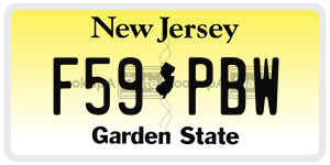 F59PBW  license plate in NJ