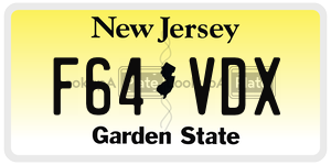 F64VDX license plate in New Jersey
