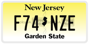 F74NZE  license plate in NJ