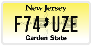 F74UZE  license plate in NJ