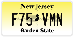 F75VMN  license plate in NJ