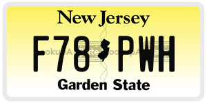 F78PWH license plate in New Jersey