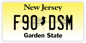 F90DSM license plate in New Jersey