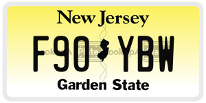 F90YBW  license plate in NJ