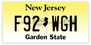 F92WGH  license plate in NJ