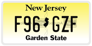 F96GZF license plate in New Jersey