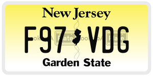 F97VDG  license plate in NJ