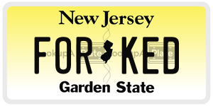 FORKED license plate in New Jersey