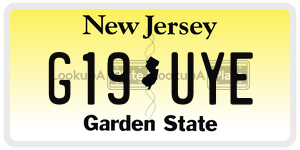 G19UYE license plate in New Jersey