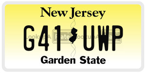 G41UWP license plate in New Jersey
