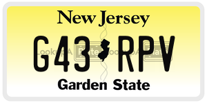 G43RPV license plate in New Jersey