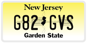 G82GVS license plate in New Jersey