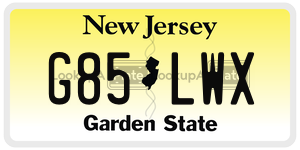 G85LWX license plate in New Jersey