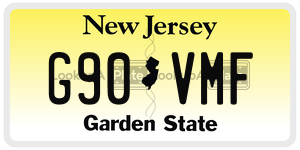 G90VMF license plate in New Jersey