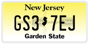 GS37EJ license plate in New Jersey