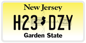 H23DZY license plate in New Jersey