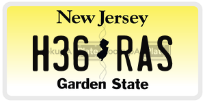 H36RAS  license plate in NJ