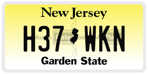 H37WKN  license plate in NJ