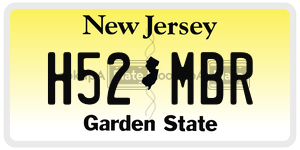 H52MBR license plate in New Jersey