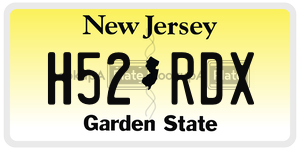 H52RDX license plate in New Jersey