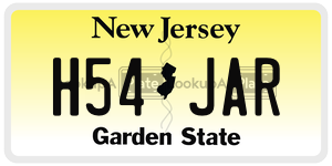 H54JAR license plate in New Jersey