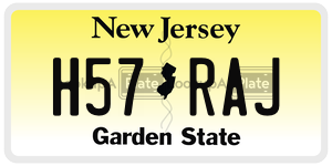 H57RAJ license plate in New Jersey