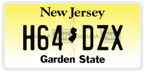 H64DZX license plate in New Jersey