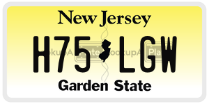 H75LGW  license plate in NJ