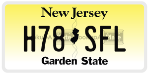 H78SFL license plate in New Jersey