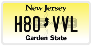 H80VVL  license plate in NJ