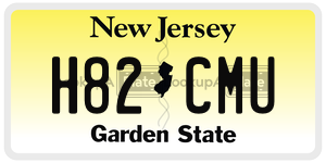 H82CMU license plate in New Jersey