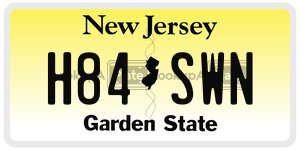 H84SWN  license plate in NJ