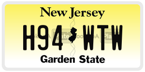 H94WTW license plate in New Jersey